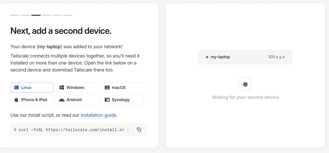 First device displayed in the browser window.
