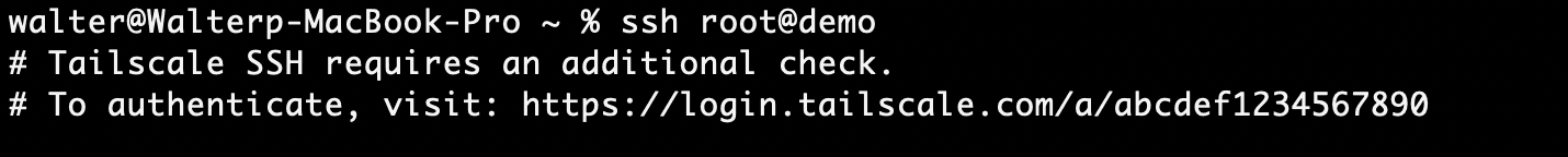 Use check mode to require a user to re-authenticate before being able to establish a Tailscale SSH connection.