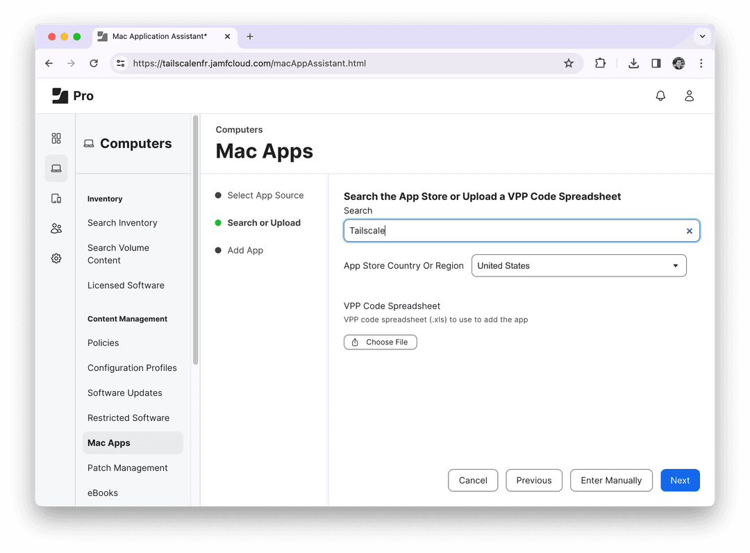 Searching for Tailscale in the App store for a specific region.