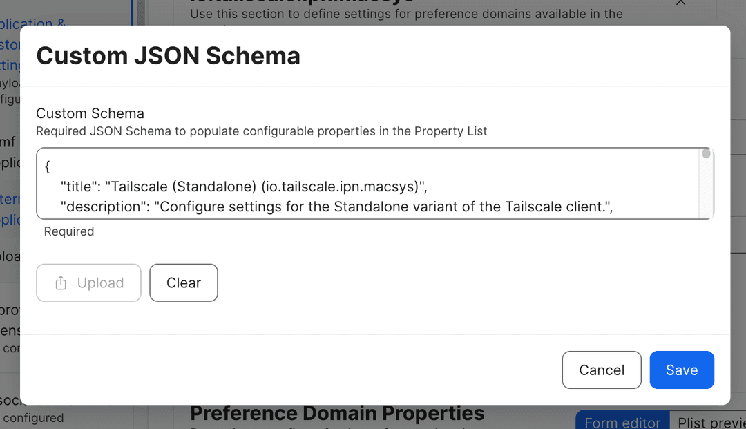 Tailscale JSON schema for a Tailscale macOS variant.