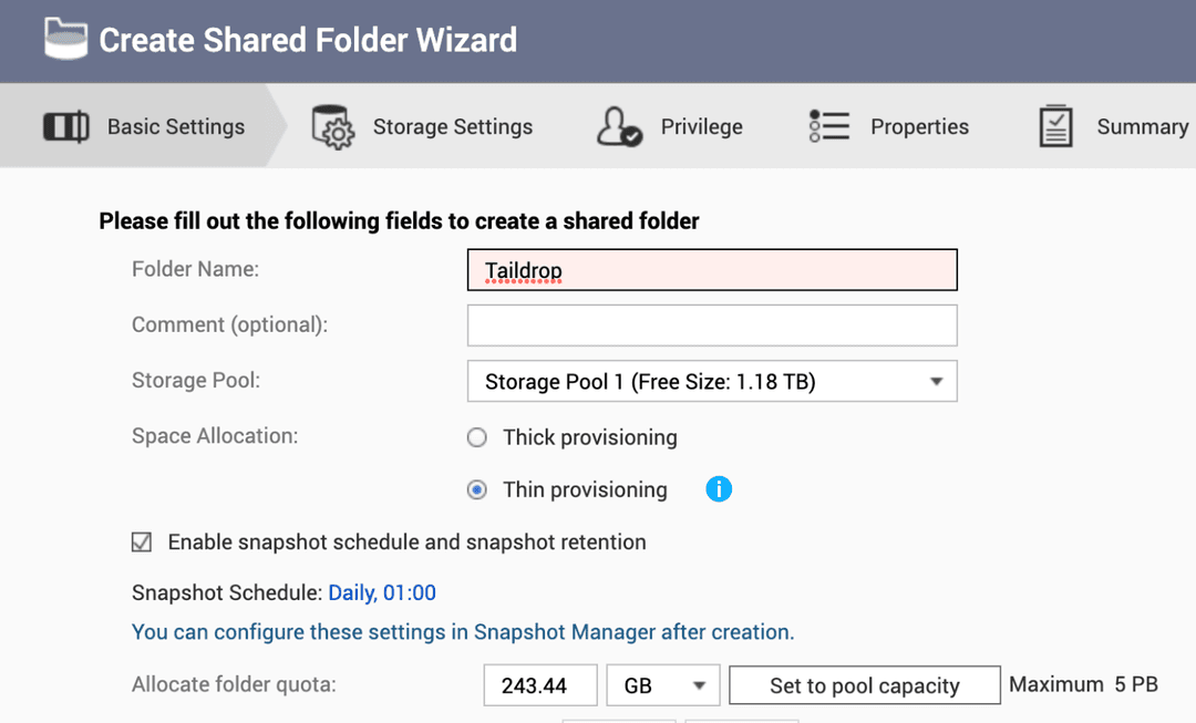 Create a shared Taildrop folder