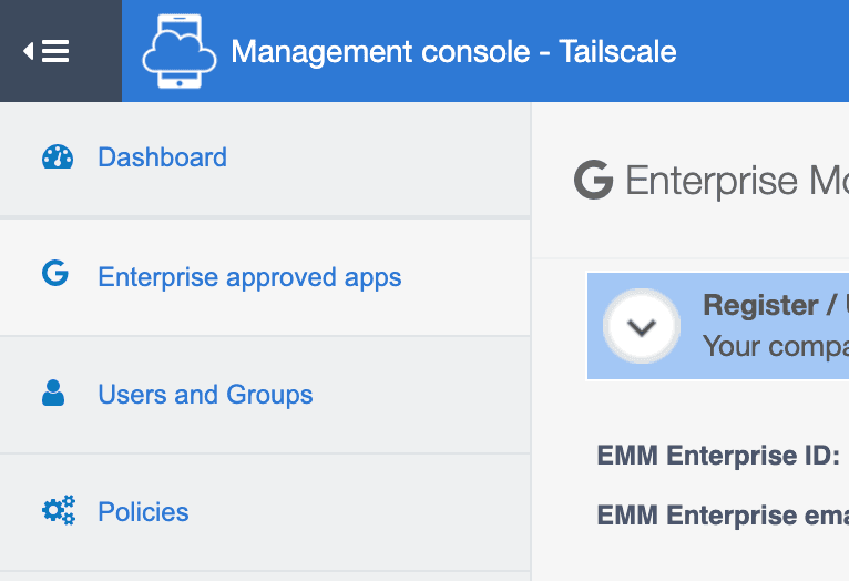 Approved apps list in TinyMDM